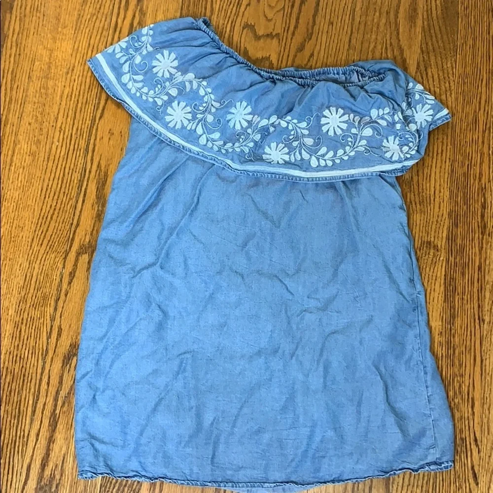 Rebecca Minkoff Embroidered One Shoulder Dress
